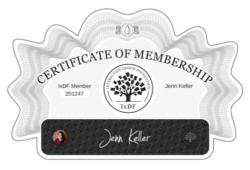 Certificate of Membership – Jenn Keller