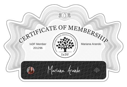 Certificate of Membership – Mariana Arando