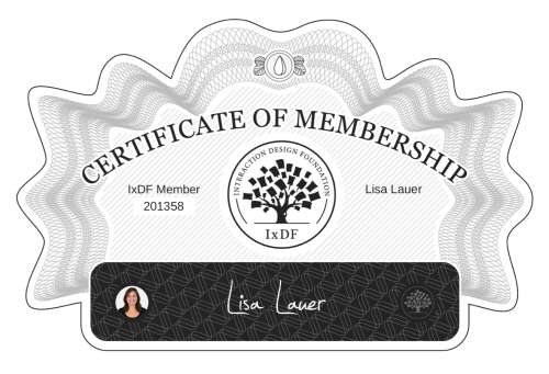 Certificate of Membership – Lisa Lauer