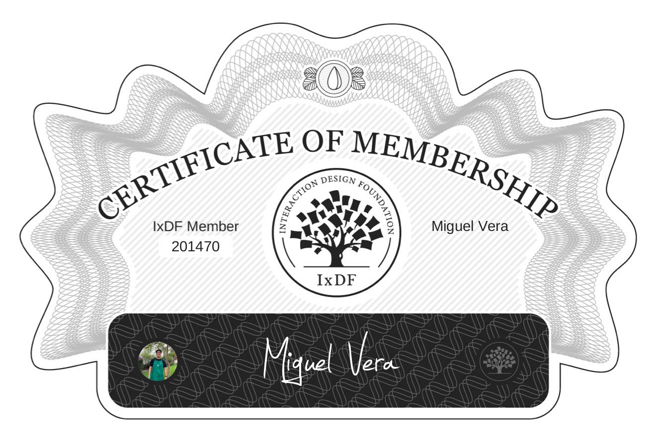 Certificate of Membership – Miguel Vera