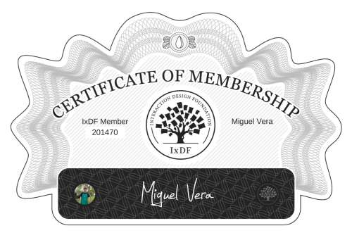 Certificate of Membership – Miguel Vera