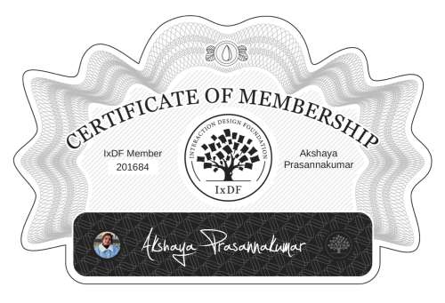 Certificate of Membership – Akshaya Prasannakumar