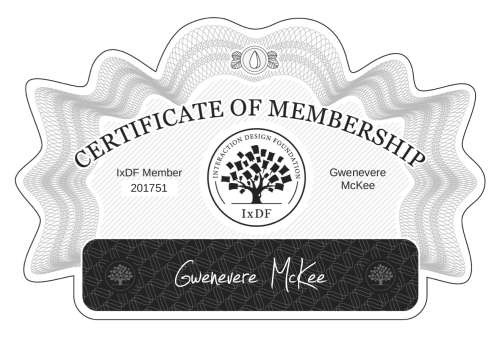Certificate of Membership – Gwenevere McKee