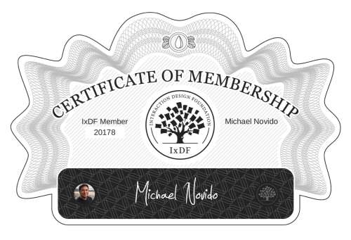 Certificate of Membership – Michael Novido