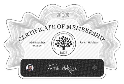 Certificate of Membership – Farish Hubiyan