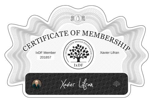 Certificate of Membership – Xavier Lifran