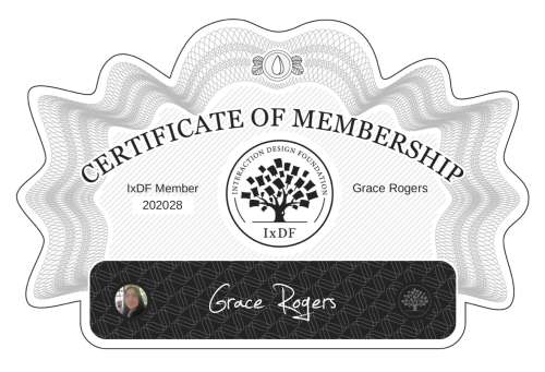 Certificate of Membership – Grace Rogers