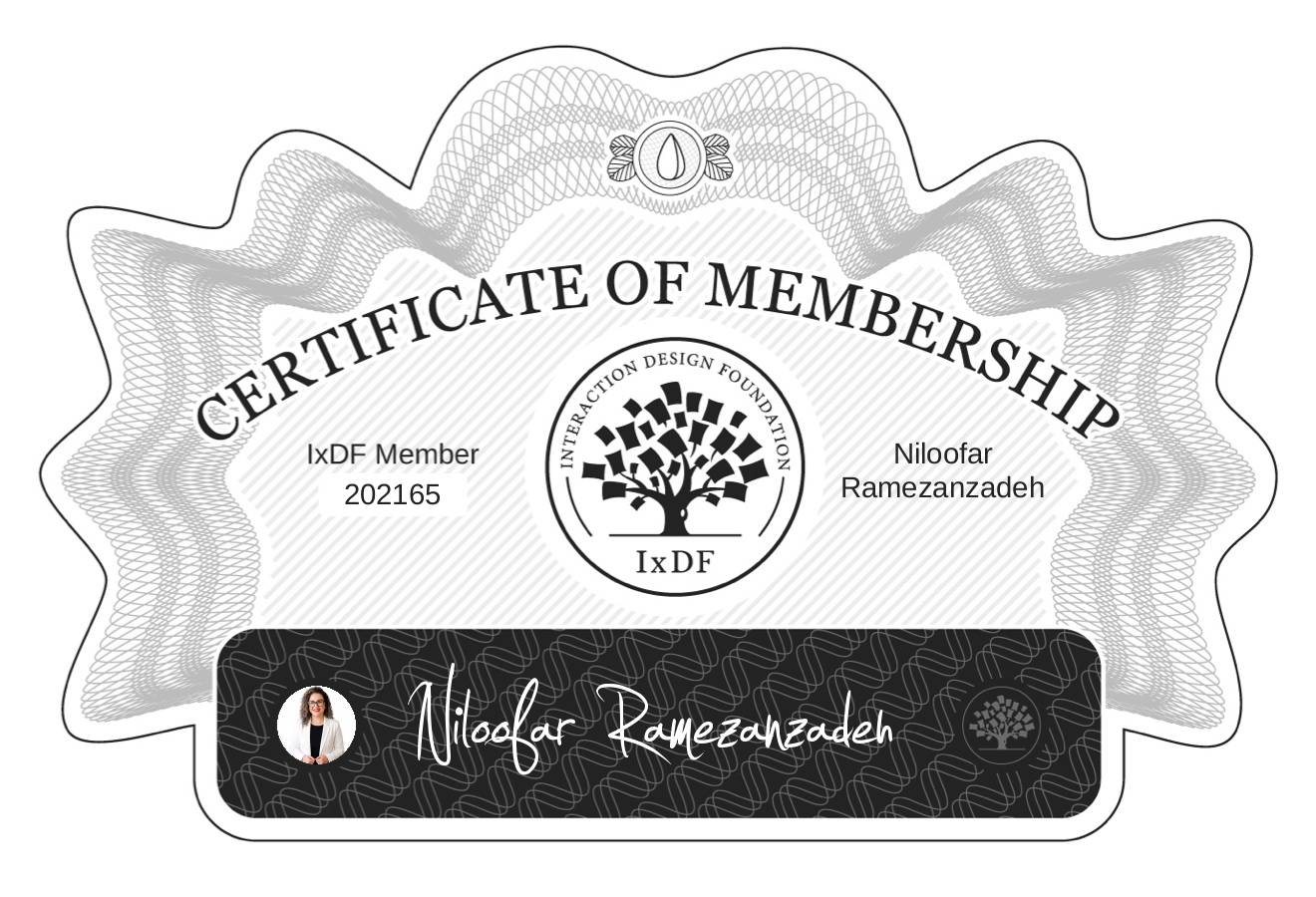 Certificate of Membership – Niloofar Ramezanzadeh