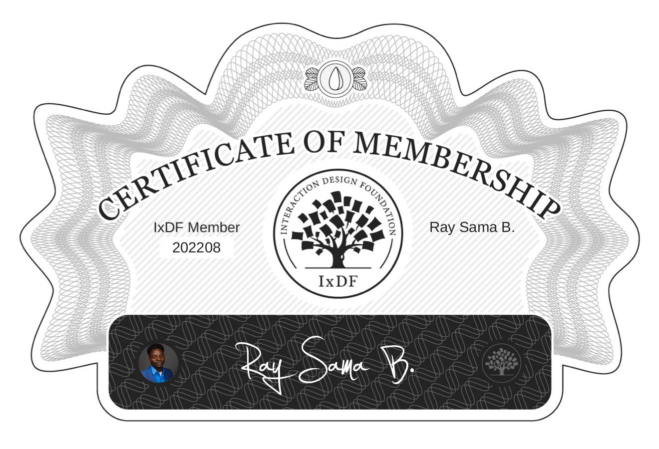Certificate of Membership – Ray Sama B.