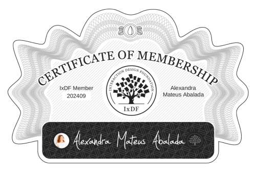 Certificate of Membership – Alexandra Mateus Abalada