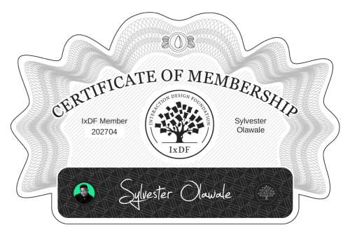 Certificate of Membership – Sylvester Olawale