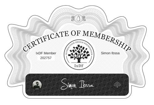 Certificate of Membership – Simon Ibssa