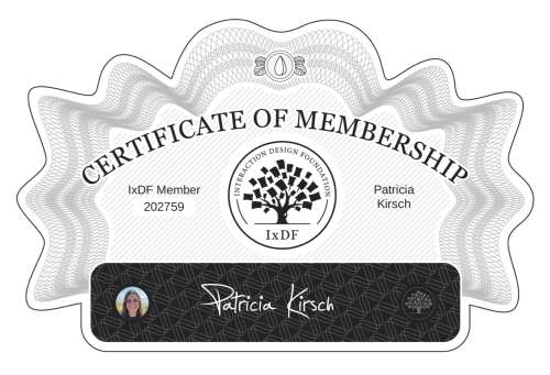 Certificate of Membership – Patricia Kirsch