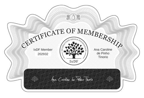 Certificate of Membership – Ana Caroline de Pinho Tinorio