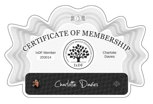 Certificate of Membership – Charlotte Davies