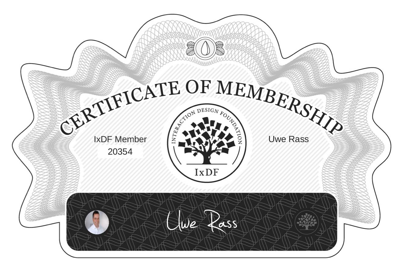 Certificate of Membership – Uwe Raß