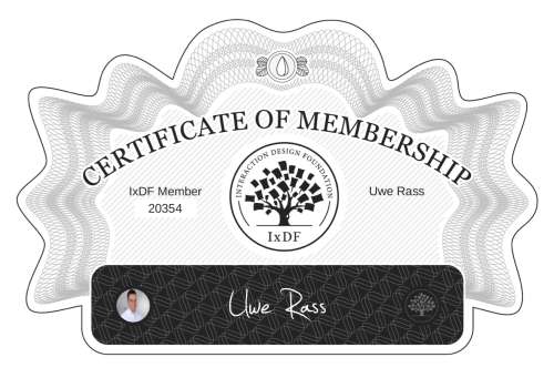 Certificate of Membership – Uwe Raß