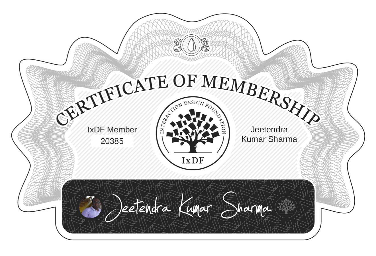 Certificate of Membership – Jeetendra Kumar Sharma