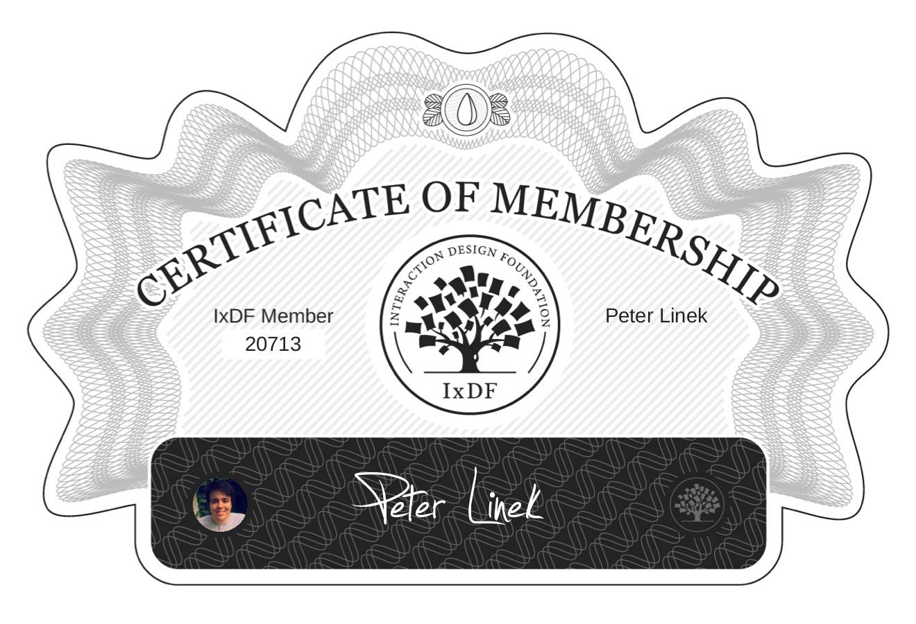 Certificate of Membership – Peter Línek