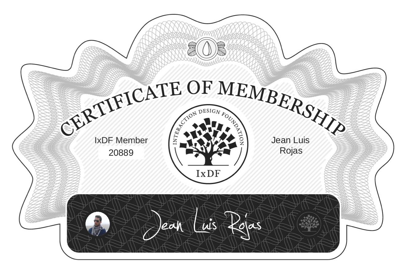 Certificate of Membership – Jean Luis Rojas