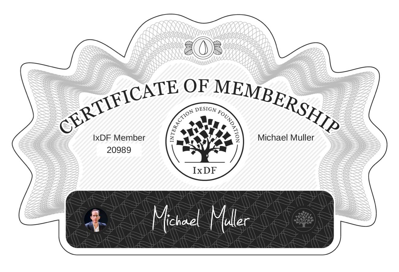 Certificate of Membership – Michael Müller