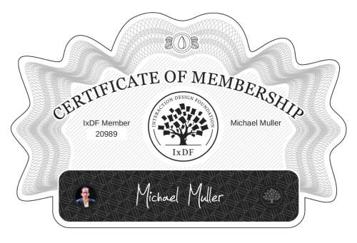 Certificate of Membership – Michael Müller