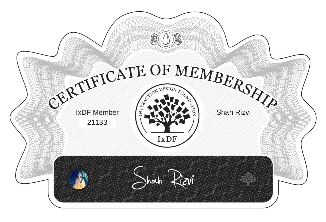 Certificate of Membership – Shah Rizvi