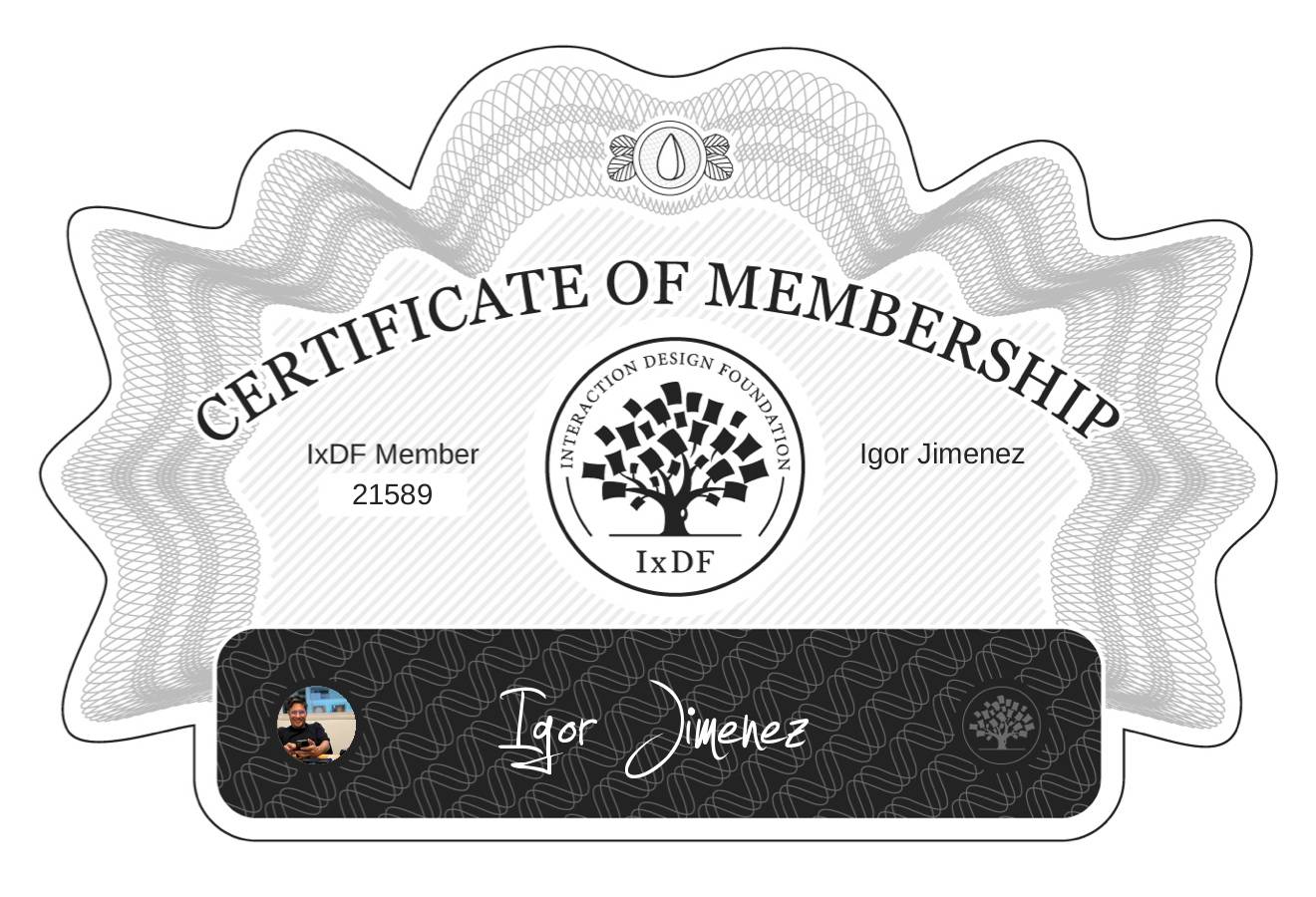 Certificate of Membership – Igor Jimenez