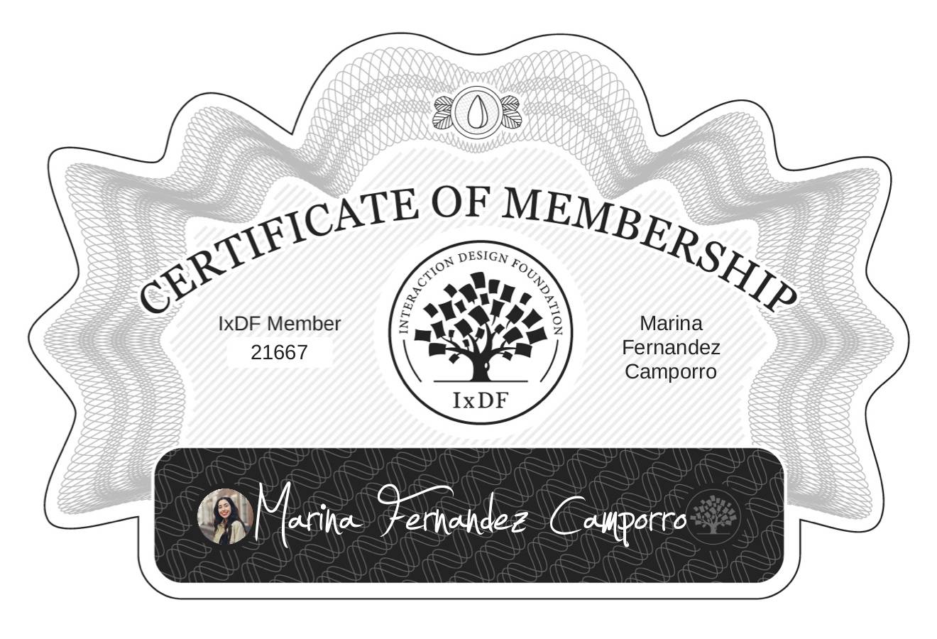Certificate of Membership – Marina Fernández Camporro