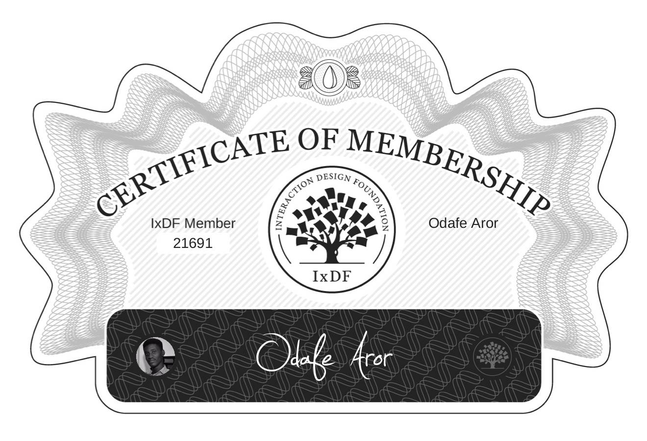 Certificate of Membership – Odafe Aror