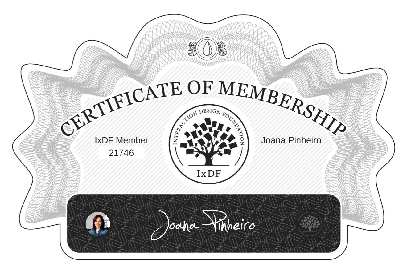 Certificate of Membership – Joana Pinheiro