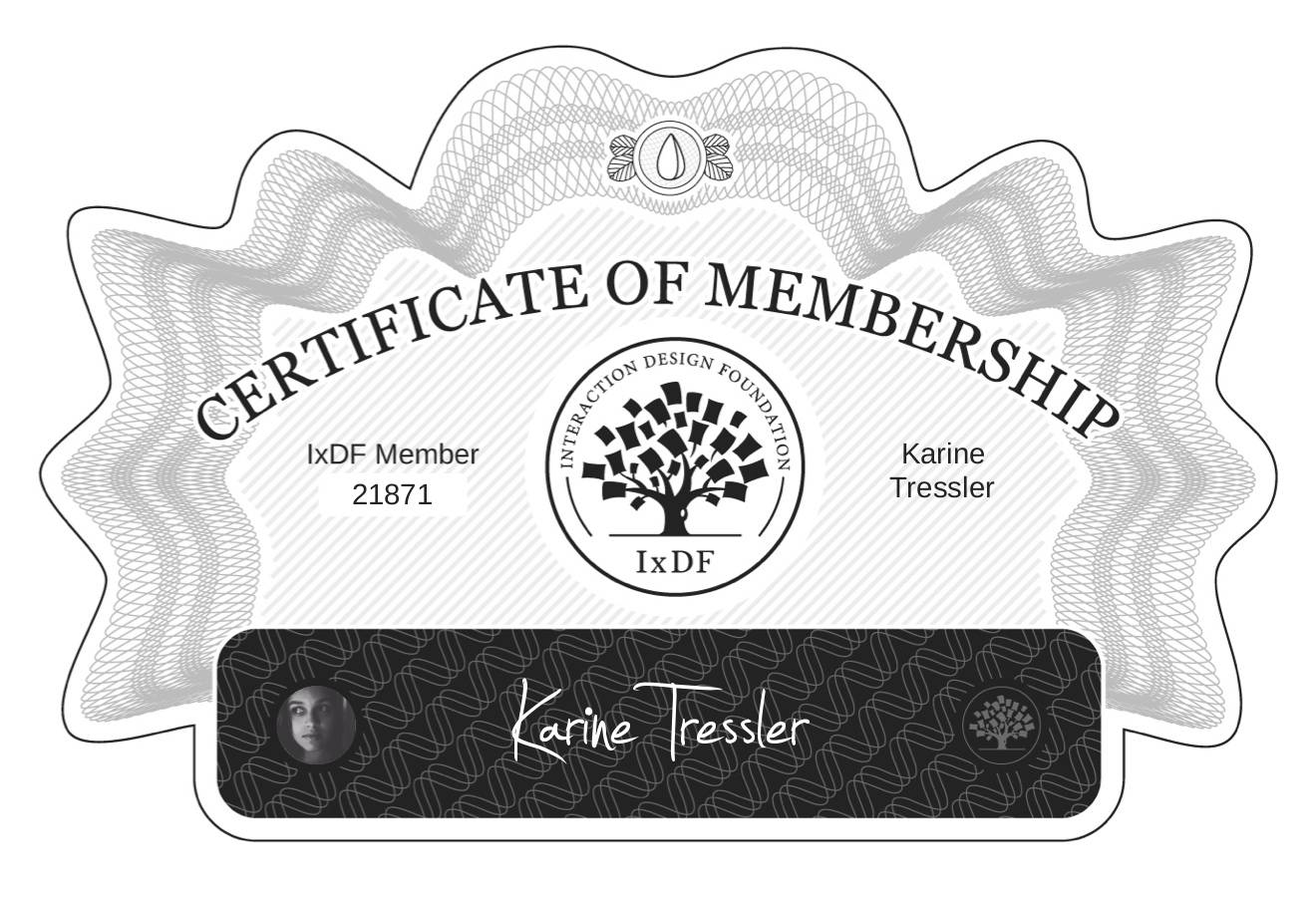 Certificate of Membership – Karine Tressler