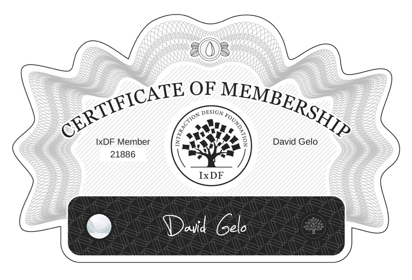 Certificate of Membership – David Gelo