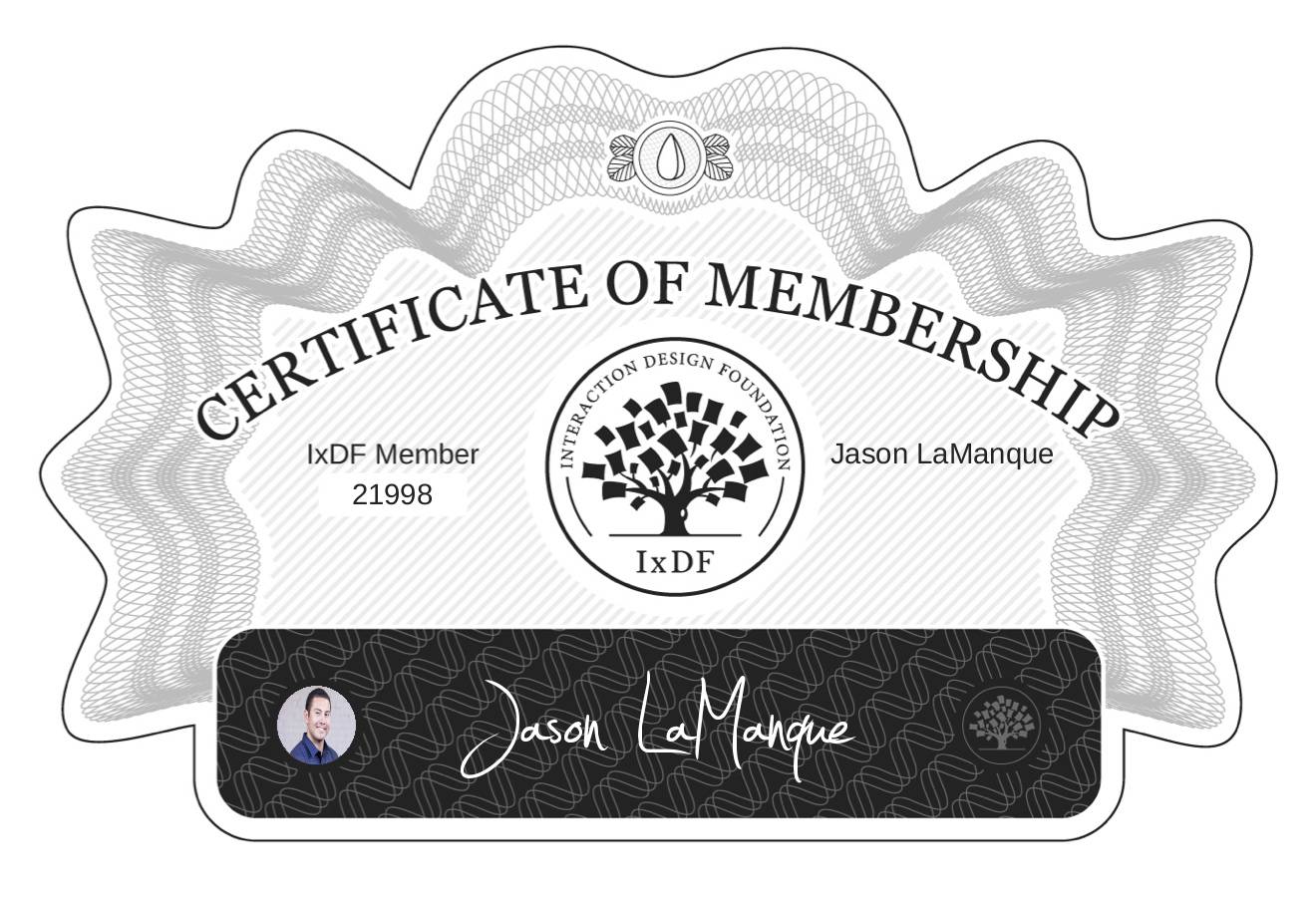 Certificate of Membership – Jason LaManque