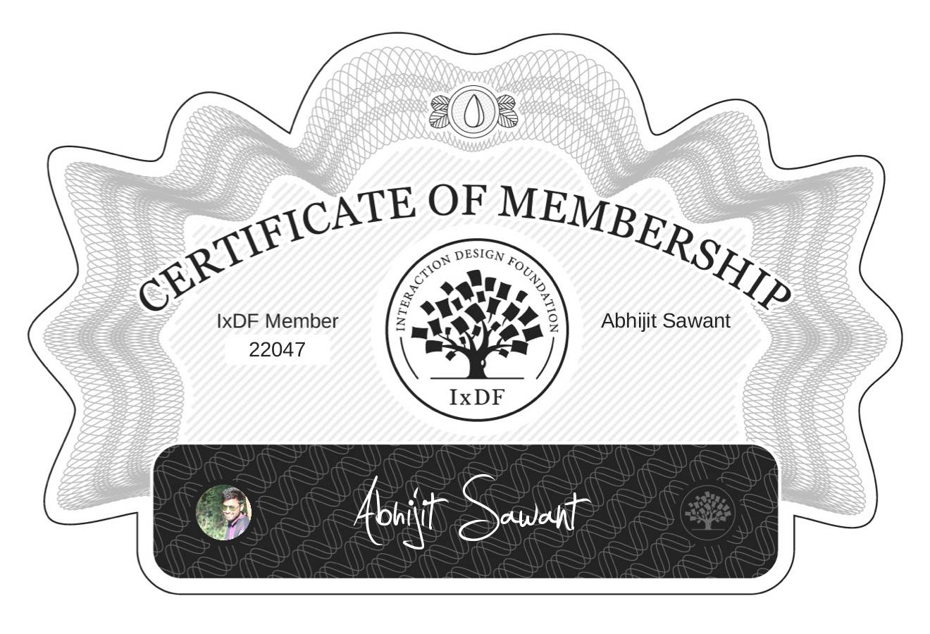 Certificate of Membership – Abhijit Sawant