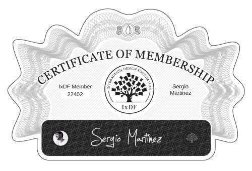 Certificate of Membership – Sergio Martinez