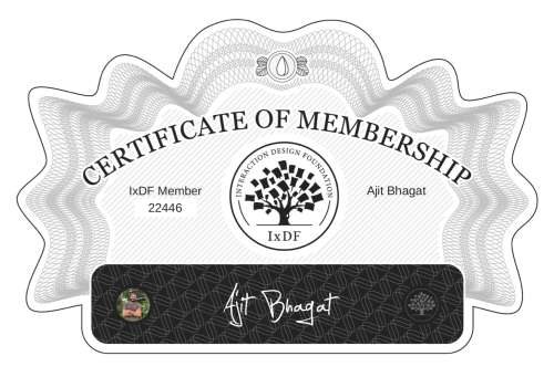 Certificate of Membership – Ajit Bhagat