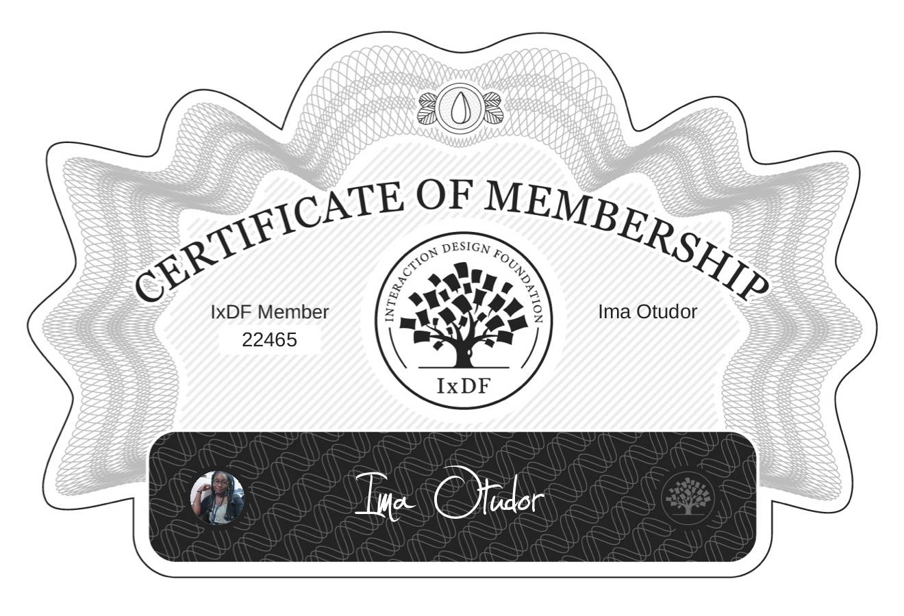 Certificate of Membership – Ima Otudor