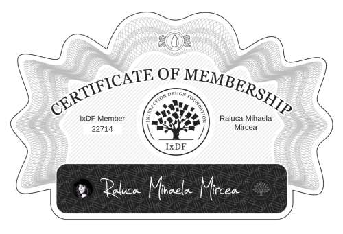 Certificate of Membership – Raluca Mihaela Mircea