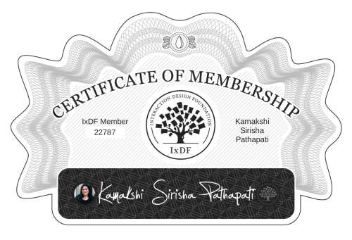 Certificate of Membership – Kamakshi Sirisha Pathapati