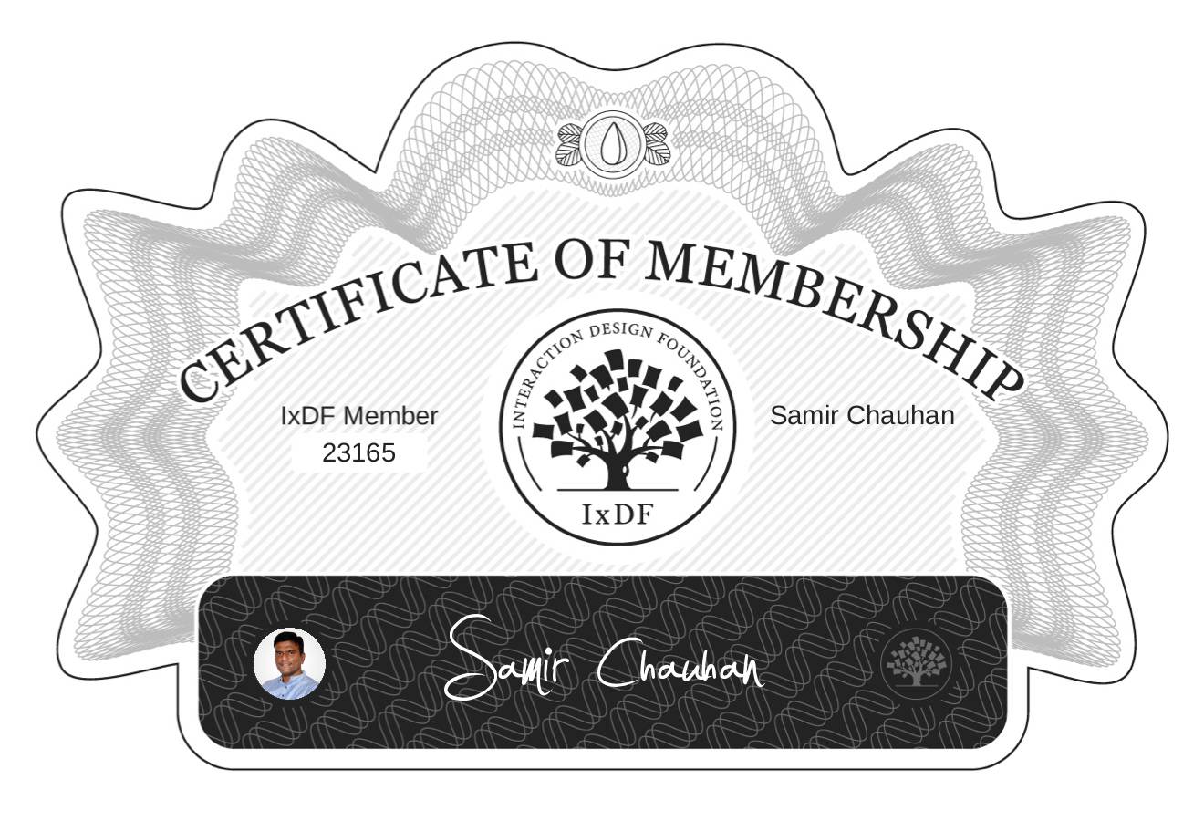 Certificate of Membership – Samir Chauhan