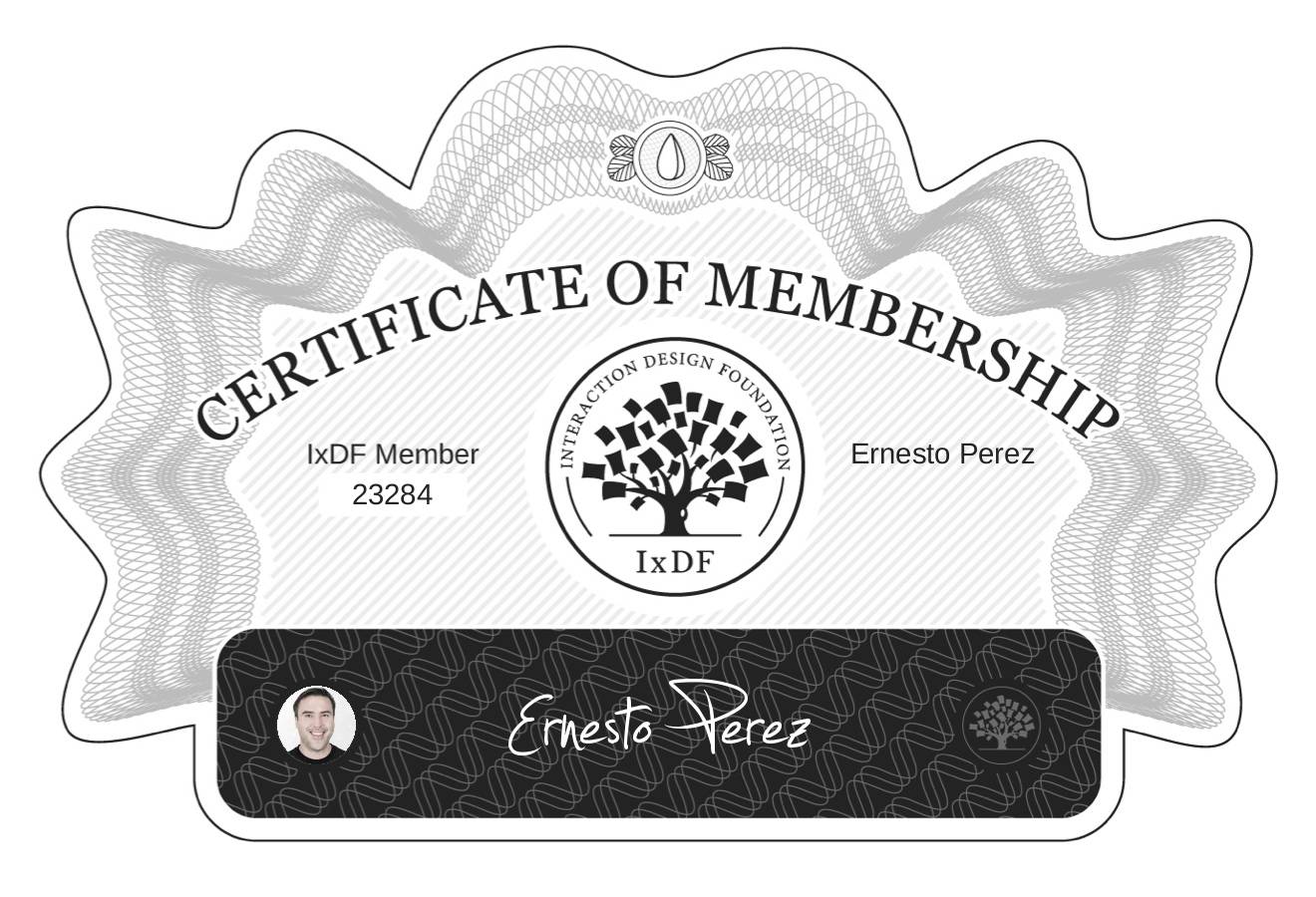 Certificate of Membership – Ernesto Pérez