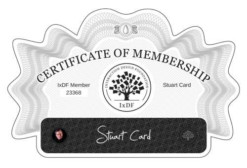 Certificate of Membership – Stuart Card