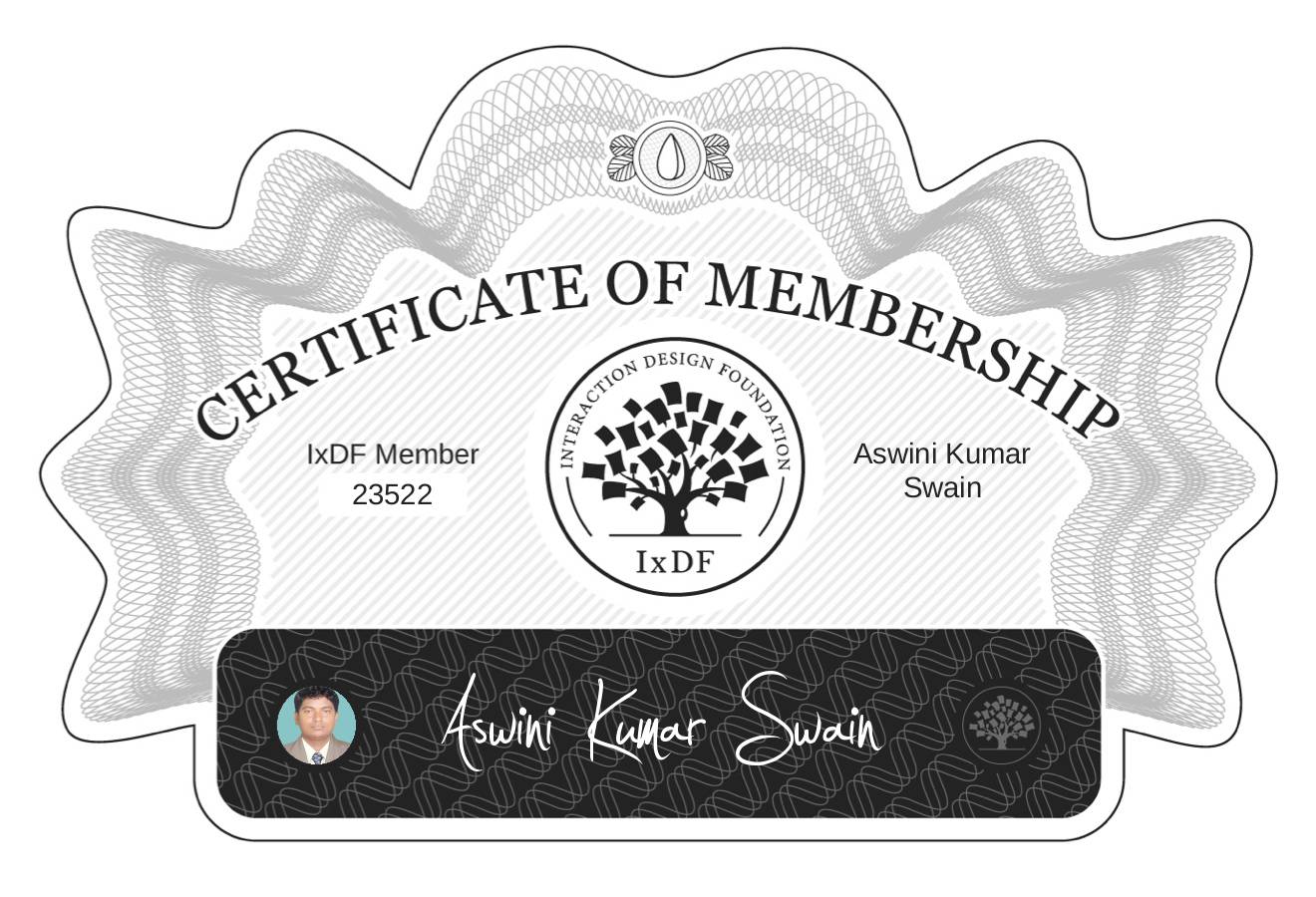 Certificate of Membership – Aswini Kumar Swain