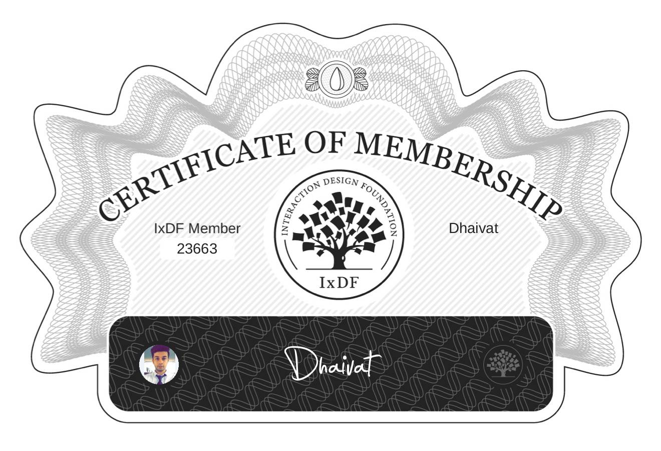 Certificate of Membership – Dhaivat