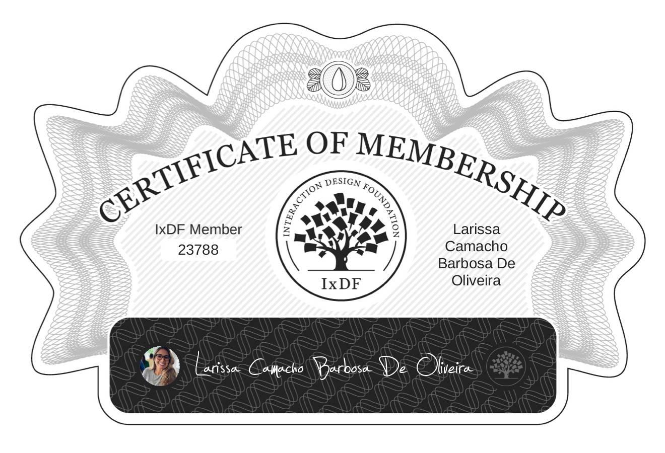Certificate of Membership – Larissa Camacho Barbosa De Oliveira