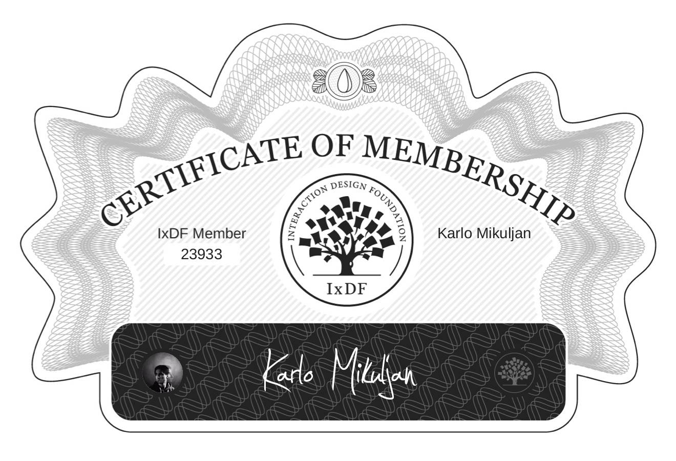 Certificate of Membership – Karlo Mikuljan
