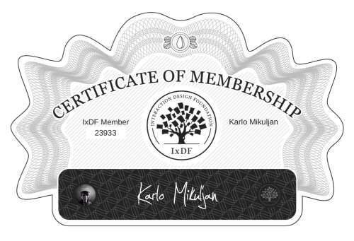 Certificate of Membership – Karlo Mikuljan