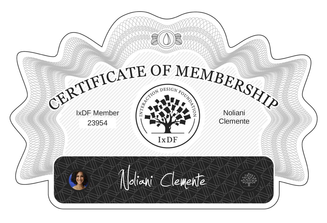 Certificate of Membership – Noliani Clemente