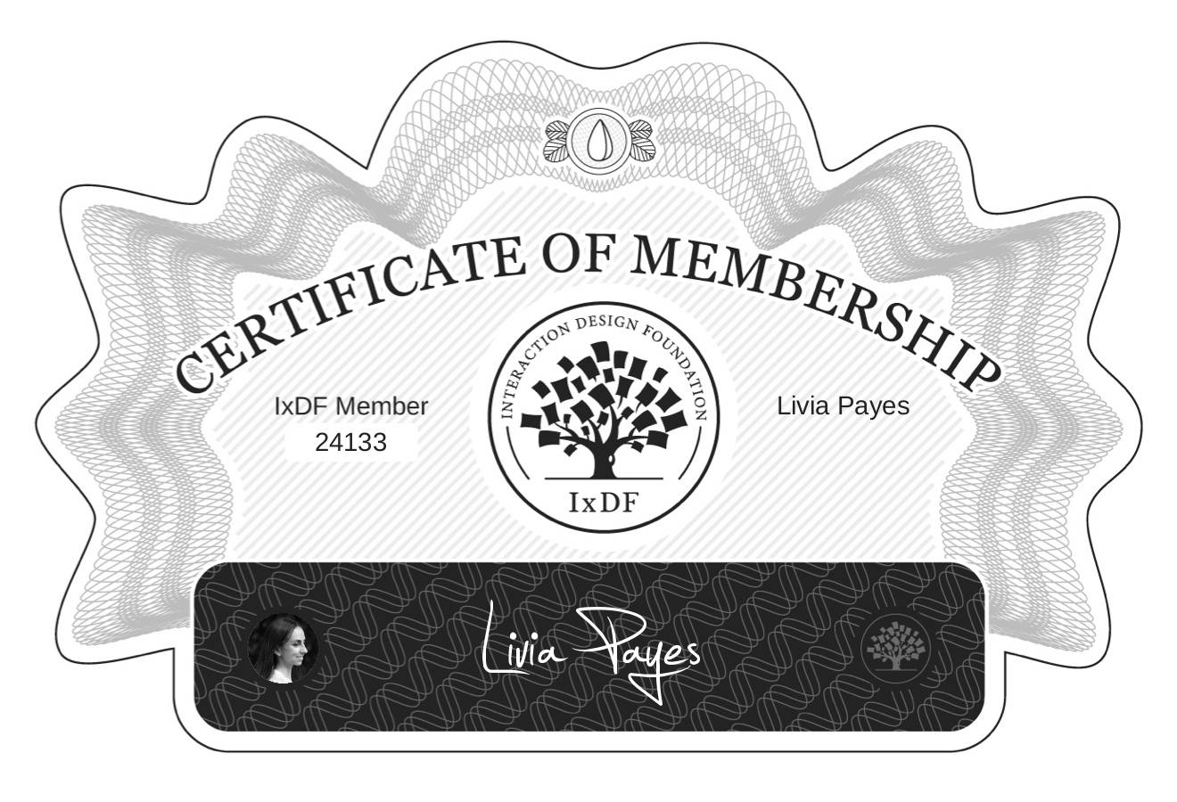 Certificate of Membership – Livia Payes